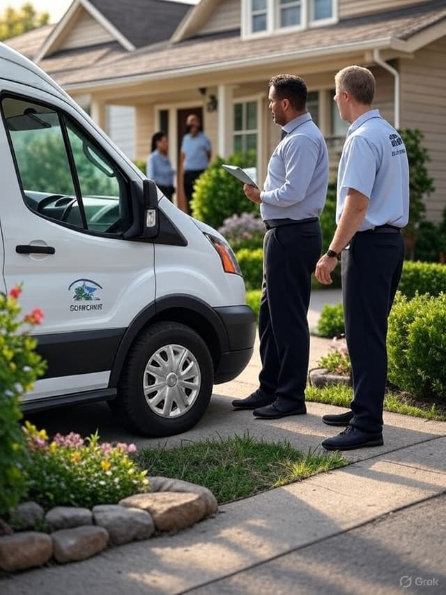 A friendly home service professional smiling and ready to work.