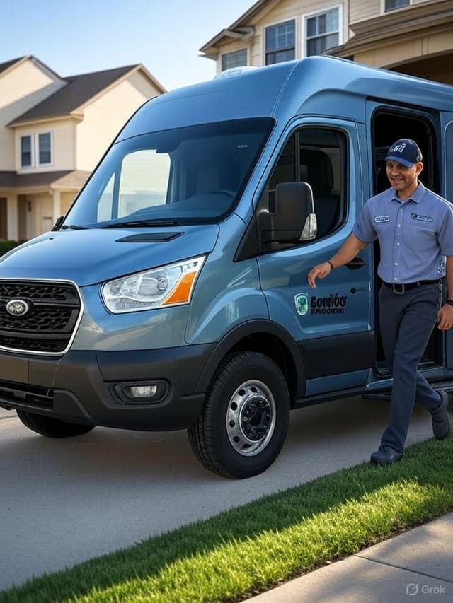 A service professional working on a laptop, managing their business online.